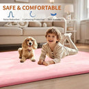 ACOMOPACK Baby Play Mat for Floor,1.3" Thick Memory Foam Area Rug for Living Room,Soft Velvet Crawling with Non-Slip Bottom for Kid,Toddler,39"×59" Tummy Time Nursery Rugs,Yoga（Pink） by CozyNest Decor