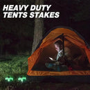 Hicarer 60 Pcs 20 Pcs 8'' Screw in Tent Stakes Heavy Duty Ground Metal Stakes for Inflatables with Hex Head Driver for Outdoor Camping Tent Inflatable Garden Decor (Luminous White) by CozyNest Decor