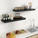 Fun Memories Floating Shelves for Wall, 32 Inch Long Floating Shelves Set of 2, 32 x 10 Wooden Shelves for Wall, Large Storage Shelves, Hanging Shelves for Bathroom Kitchen Bedroom, Black by CozyNest Decor