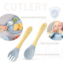 All In One Silicone Feeding Set - Safe for 6-12 Months - Non-Toxic Baby Led Weaning Supplies - Toddler Self Feeding Utensils - BPA-Free - Mess Free Essentials by TinyTreasures Baby Boutique