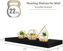 Sorbus Floating Shelves for Wall - 24" Bathroom Shelves, Wall Decor for Bedroom, Kitchen, Living Room, Home Decor & Book Storage - Mounted Floating Shelf with Invisible Brackets (Black, 4 Pack) by CozyNest Decor