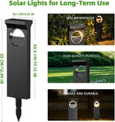 Solar Pathway Lights Outdoor, 6 Pack Upgraded Moon Shaped Landscape Lights - Brighter & Waterproof Solar Powered Decor for Yard, Garden, Path, Walkway Outside Decoration by GreenHaven Gardens
