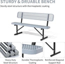 4/6/8 Feet Park Bench for Outside Heavy Duty Metal, Garden Benches Outdoor Bench with Backrest & Portable Frame, for Shopping Malls Stores Parks Patios Decks, Grey by GreenHaven Gardens