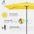 JEAREY 6.5x10 ft Rectangular Patio Umbrellas Outdoor Market Umbrella with Push Button Tilt and Crank, Rectangle Table Umbrella 6 Sturdy Ribs UV Protection for Pool Garden Backyard Deck, Yellow by GreenHaven Gardens