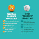 The Woobles Crochet Kit for Beginners - Easy Arts and Crafts Knitting & Crochet Animals Kit All in One Bundle As Seen On Shark Tank - (Penguin,Chick,Fox & Bunny) with Easy Peasy Yarn by TinyTreasures Baby Boutique