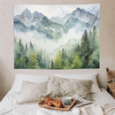 HZOHNAGO Mountain Tapestry Misty Green Forest Mountain Pattern Printed Wall Tapestry Wall Hanging for Bedroom Living Room Dorm 80" W x 60" H by CozyNest Decor