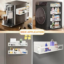 Magnetic Spice Rack for Refrigerator, 4-Pack Metal Seasoning Organizer for Kitchen Storage Organization, Space Saving Magnetic Shelf for Fridge, Pantry, Laundry Room, White by CozyNest Decor