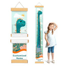 Personalized Name Growth Chart for Kids, Cute Dinosaur Baby Height Chart, Canvas Height Measuring Rulers for Boys Girls, Nursery Decor Baby Boy Girl Growth Ruler Measuring Board by TinyTreasures Baby Boutique