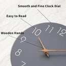 Mosewa Wall Clock 12 Inch Gray Silent Non Ticking Battery Operated Modern Simple Wooden Clock Decorative for Kitchen Home Bedroom Bathroom Office Living Room by CozyNest Decor