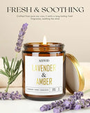 AOOVOO Lavender Amber Candles - 9 oz Scented Candles, Aromatherapy Candle, Soy Candle for Home Scented by CozyNest Decor