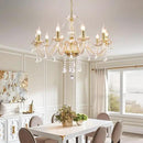 Modern Elegant 10 Lights K9 Crystal Glass Chandelier Golden Pendant Ceiling Lighting European Style for Dining Living Room Bedroom Transparent, 10 E12 Bulbs Required by CozyNest Decor