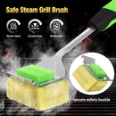 Grill Brush Bristle Free for Outdoor Grill, Steam Grill Cleaning Brush Replaceable BBQ Cleaner Brush Head,Extended Handle, Safe Grill Brush with Scraper for Cast Iron Stainless-Steel Grates, Green by GreenHaven Gardens