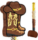 WERNNSAI Western Cowgirl Boot Piñata - Cowboy Hat Pinata Game Western World Theme Party Decorations for Adults Kids Birthday Farm Horse Rodeo Party Supplies with Bat Blindfold by TinyTreasures Baby Boutique