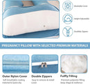 Amagoing Cooling Pregnancy Pillow for Sleeping, U Shaped Maternity Full Body Pillow for Women with Hip, Leg, Back Pain Support, Removable Cooling Cover Included (Light Blue) by TinyTreasures Baby Boutique