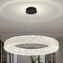 Dia 40" Modern Chandelier Ring Crystal Chandelier Adjustable Height Luxury Crystal Pendant Ceiling Light Fixture for Dining Living Room Bedroom by CozyNest Decor