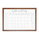 Personalized Dry Erase Wall Calendar with Custom To do list and Notes Organization Sections | Large Whiteboard Calendar (36" W x 24" H, Walnut Frame) by TinyTreasures Baby Boutique