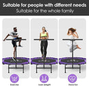 CLORIS 38in/48in Folding Trampoline - Max Load 220lbs / 450lbs Mini Trampoline Rebounder Trampoline for Adults with Adjustable Foam Handle, with safty Padded Cover Best Gift for Kids/Adult by TinyTreasures Baby Boutique
