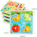 GRINNNIE Wooden Toddler Puzzles, 1 2 3 Years Old Learning Montessori Peg Puzzle Toy Set for Toddlers, 4 Pcs Educational Portable Size Travel Knob Puzzle Toys, Gift for 1-3 Boy Girl Birthday Christmas by TinyTreasures Baby Boutique