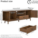 70" Fluted TV Stand for Tvs up to 80", Mid-Century Modern Entertainment Center with Drawers and Fluted Doors, Curved TV Media Console Table with Sliding Doors for Living Room, Bedroom (70") by CozyNest Decor