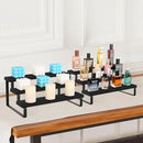 YINMIT Wooden Display Riser Stand, Tiered Perfume and Cologne Organizer Stand, 3 Tier Spice Rack Organizer, Rustic Display Shelf for Candles (3 Tier,2Pack,Black) by CozyNest Decor