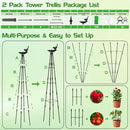 2 Pack Garden Obelisk Trellis for Climbing Plants | 79 Inches Tall Rustproof Metal Plant Support Trellis | Adjustable Garden Tower Trellis for Indoor Outdoor Vines Vegetables Flowers by GreenHaven Gardens