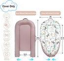 Baby Lounger Cover for Newborns, 100% Cotton Soft Portable Baby Nest Lounger Cover, Breathable Infant Lounger Replacement Cover, Lounger Pillow Cover Fit for Snuggle Me, Cover Only(Animal Pattern) by TinyTreasures Baby Boutique
