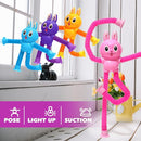Easter Bunny LED Pop Tubes Light Up 4 Pcs Sensory Fidget Toys, Telescopic Suction Cup Easter Basket Stuffers Easter Egg Fillers Toys Party Favors Game Prizes Goody Bags Treats Gifts for Kids 3+ by TinyTreasures Baby Boutique