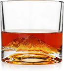 Mount Rainier Heavy Crystal Whiskey Glasses Gift Set of 2, Thick Freezable Bourbon Glass 1lb Each, Premium Whiskey Gifts for Men, Frozen Crystal Chills Cocktails, 10 oz by CozyNest Decor
