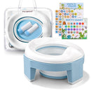 MCGMITT Potty Training Toilet Seat for Toddlers Boys Girls, Portable Baby Toilet Folding Kids Potty Chair Cover with Splash Guard for Travel, Including 3 Non-Slip Feet and Storage Bag (Blue) by TinyTreasures Baby Boutique