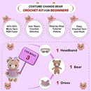 LoopMap Crochet Kit for Beginners - DIY Amigurumi Bear with Removable Dress & Accessories - Step-by-Step Video Tutorials, Extra Yarn, Crochet Tools, Handmade Gift for Kids & Adults (Bear K01, Purple) by TinyTreasures Baby Boutique