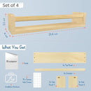 Forbena Natural Wood Nursery Bookshelves for Wall, 24 Inches Long Floating Book Shelves, Wall Mounted Bookcase for Baby Teen Girl Boy Kids Room Bedroom, Playroom Organizer, Bathroom Decor (4-Pack) by TinyTreasures Baby Boutique