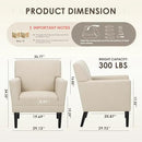 COLAMY Accent Chair Set of 2 for Living Room, Modern Upholstered Fabric Accent Armchair with Back, Soft Single Sofa Chair with Arms for Bedroom/Office/Reception Room, Oatmeal by CozyNest Decor