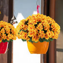 Hananona 12 Pcs Artificial Geranium Flowers for Outdoors Geranium Silk Yellow Flowers Outdoor UV Resistant Garden Plants Faux Fall Flower for Home Kitchen Table Centerpieces Decor (12, Yellow) by CozyNest Decor