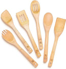 Riveira Bamboo Cooking Spoons 6-Piece – Wooden Cooking Utensils Set with Wooden Spoons for Cooking & Spatulas Wooden Utensil Sets – Premium Kitchen Utensils Set – Durable First Apartment Essentials by CozyNest Decor