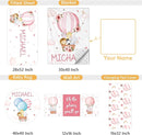 Personalized Baby Bedding Set, 5 Pcs Custom Infants Bedding Set with Infant Name, Double Layer Crib Set for Boys Girls, Customized Gifts for Nursery Toddlers Baby Shower, Hot Air Balloon Animal by TinyTreasures Baby Boutique