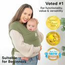 KeaBabies Baby Wrap Carrier - All in 1 Original Baby Carrier Newborn to Toddler Sling, Easy to Wear, Hands Free Bonding, Lightweight, Breathable Infant Wraps (Dusty Olive) by TinyTreasures Baby Boutique