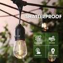 LED S14 Replacement Light Bulbs for Outdoor String Lights, 1W Shatterproof Edison Light Bulbs for Outside Patio Garden, E26 Standard Base, Dimmable, 2200K Warm White, 15 Pack by GreenHaven Gardens
