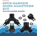 6pcs Garden Hose Adapters Kit, 2 Way Y Water Splitter Connector with 3/4'' Faucet Convert to 1/4'' Drip Irrigation Tubing Adapters, Garden Outdoor Watering Hose Connectors Set by GreenHaven Gardens