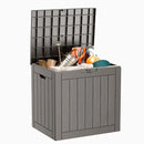 31 Gallon Resin Deck Box, Lockable Patio Outdoor Storage Box for Furniture, Garden Tools and Tools Storage, Waterproof Outside Storage Boxes - Grey by GreenHaven Gardens