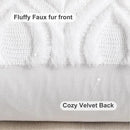 decorUhome Fall Throw Pillow Covers 18x18 Inch Set of 2, Soft Plush Decorative Faux Fur White Solid Couch Pillow Covers, Accent Farmhouse Neutral Square Euro Pillow Cases for Sofa Bed Living Room by CozyNest Decor