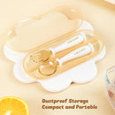 Toddler Forks and Spoons Set with travel case, Kids utensils for self-feeding bendable handle,Safe silicone Children Spoon and Fork,Toddler utensils,Silicone Grip and PPSU Head, Aged 6M+ by TinyTreasures Baby Boutique