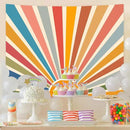 Kanuyee Boho Burning Sun Tapestry Wall Hanging, Retro 70s Abstract Vintage Geometric Rainbow Sunrise Tapestries for Bedroom Living Room Backdrop 60×80 inch by CozyNest Decor