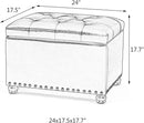 24'' Leather Storage Ottoman Rectangular Foot Rest Stool with Nailhead Trim for Bedroom Living Room(Red) by CozyNest Decor
