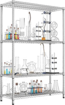 IZEUK 3400 LBS Garage Shelving Wide Storage Shelves 4 Tier Metal Shelves Heavy Duty Adjustable Utility Shelf Rack Chrome 17.7" D x 47.2" W x 70.4" H by CozyNest Decor