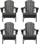 Westin Outdoors Laguna WO Home Furniture Adirondack Chair 4 PC Set Classic Outdoor Patio Folding Chair for Bon Fire Pit Lawn Backyard Beach Plastic Weather-Resistant (Gray) by GreenHaven Gardens