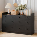 Cozy Castle Baby Dresser with 6 Drawers and Large Table Top, Multi-Functional Chest of Drawer, Drawer Dresser with Three-Sided High Rails for Nursery, Children's Room, Bedroom, Black by TinyTreasures Baby Boutique