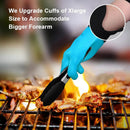 GEEKHOM BBQ Gloves Heat Resistant Oven Mitts - Silicone Grilling Gloves with 14" Long Arm Protection - Waterproof Pot Holder Non-Slip for Men & Women, Kitchen Cooking, Baking, Camping, Blue by GreenHaven Gardens