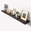 Axeman 48 inch Floating Shelves for Wall - 8'' D Live Edge Rustic Solid Elm Wood Floating Shelves Wall Mounted, Hanging Shelves with Invisible Bracket for Living Room Bedroom Kitchen, Walnut by CozyNest Decor