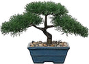 Artificial Bonsai Tree Juniper Faux Plants Indoor Fake Plants Decor with Blue Ceramic Pots for Home Table Office Desk Bathroom Shelf Bedroom Living Room Farmhouse Decorations-Pine by GreenHaven Gardens