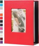RECUTMS Photo Album for 4x6, Mini Album with 52 Pockets, Leather Cover Picture Book with Front Window, 52 Vertical Photos for Baby Wedding Anniversary Vacation Traveling (Red) by TinyTreasures Baby Boutique